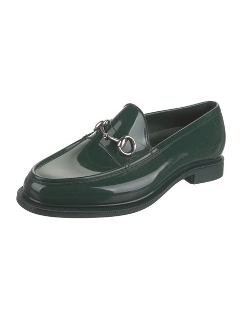 gucci rubber loafers green